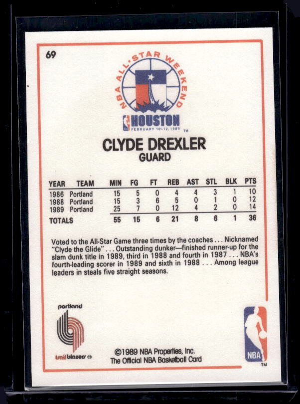 1989-90 Hoops #69 Clyde Drexler