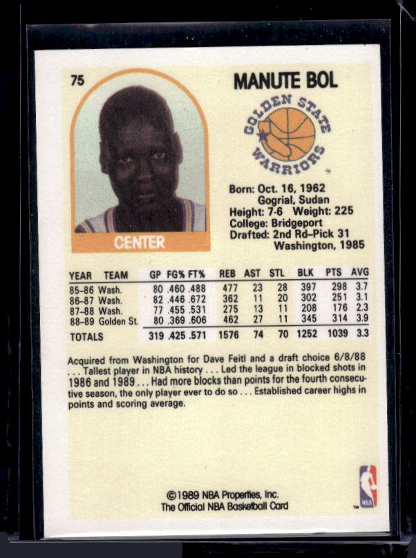 1989-90 Hoops #75 Manute Bol