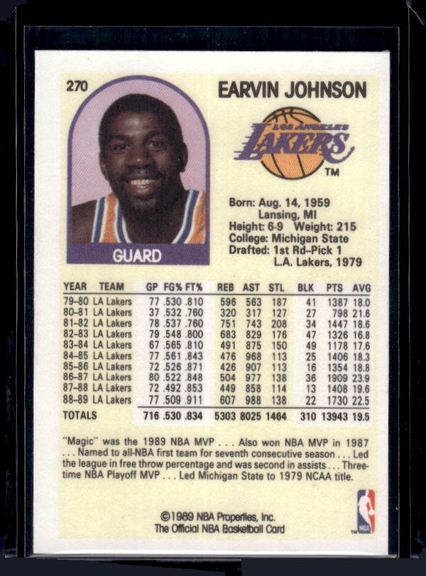 1989-90 Hoops #270 Earvin Johnson