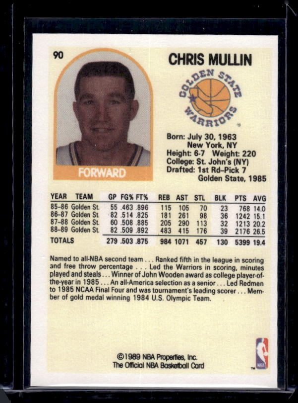 1989-90 Hoops #90 Chris Mullin