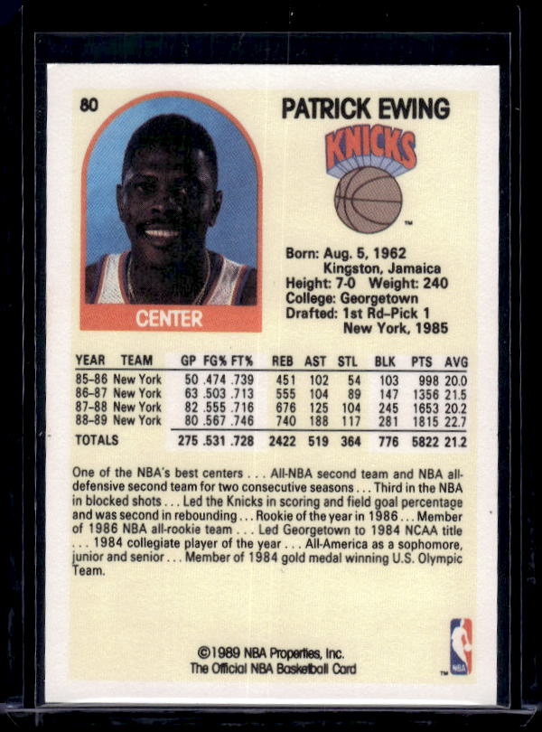 1989-90 Hoops #80 Patrick Ewing