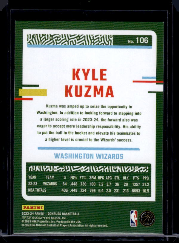 2023-24 Donruss #106 Kyle Kuzma