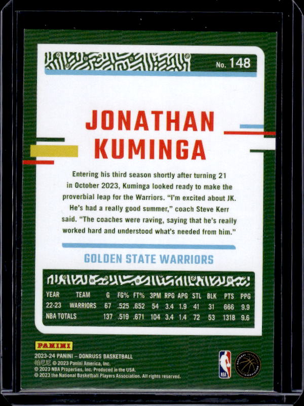 2023-24 Donruss #148 Jonathan Kuminga