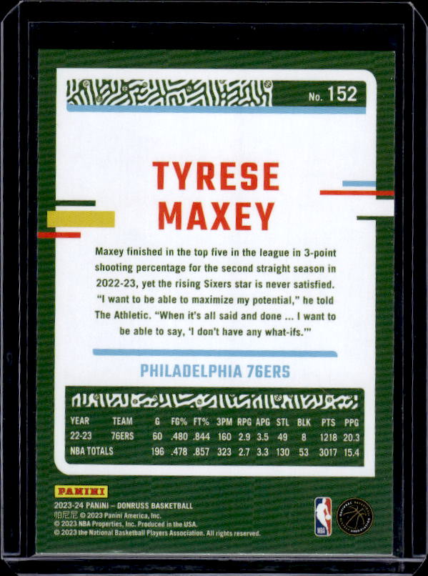 2023-24 Donruss #152 Tyrese Maxey