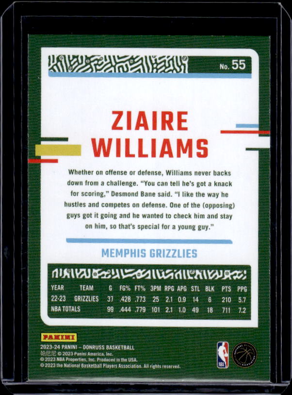 2023-24 Donruss #55 Ziaire Williams