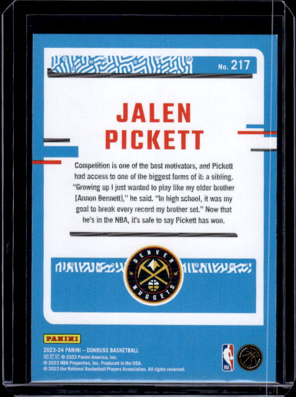 2023-24 Donruss #217 Jalen Pickett
