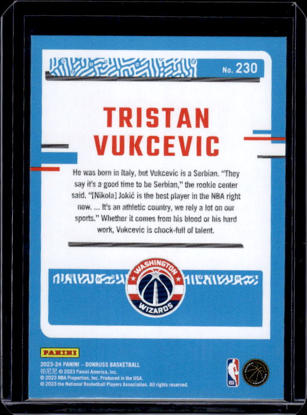 2023-24 Donruss #230 Tristan Vukcevic