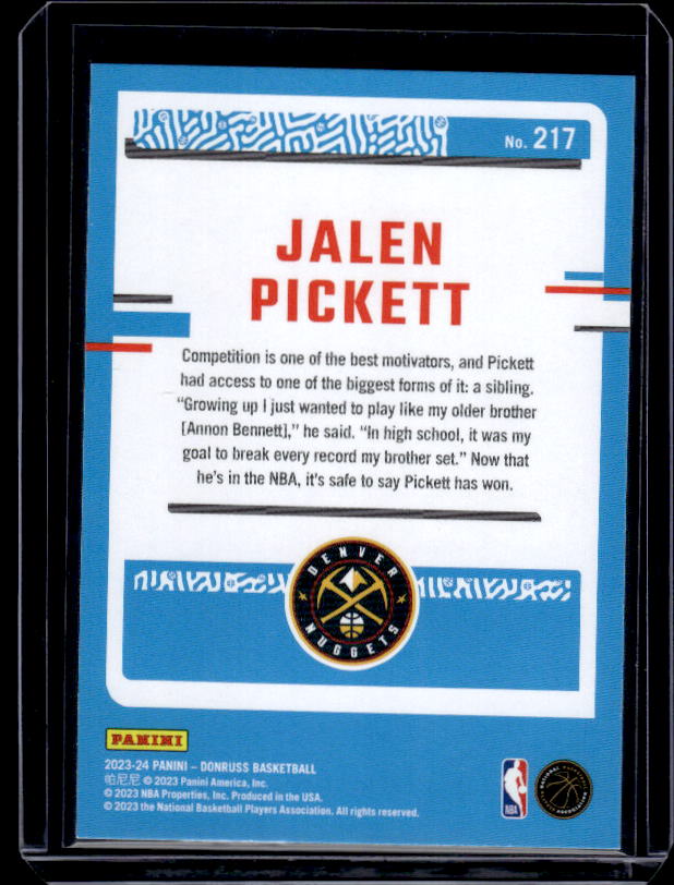 2023-24 Donruss #217 Jalen Pickett Choice