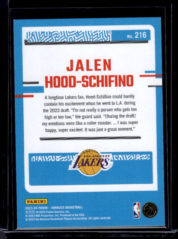 2023-24 Donruss #216 Jalen Hood-Schifino Choice