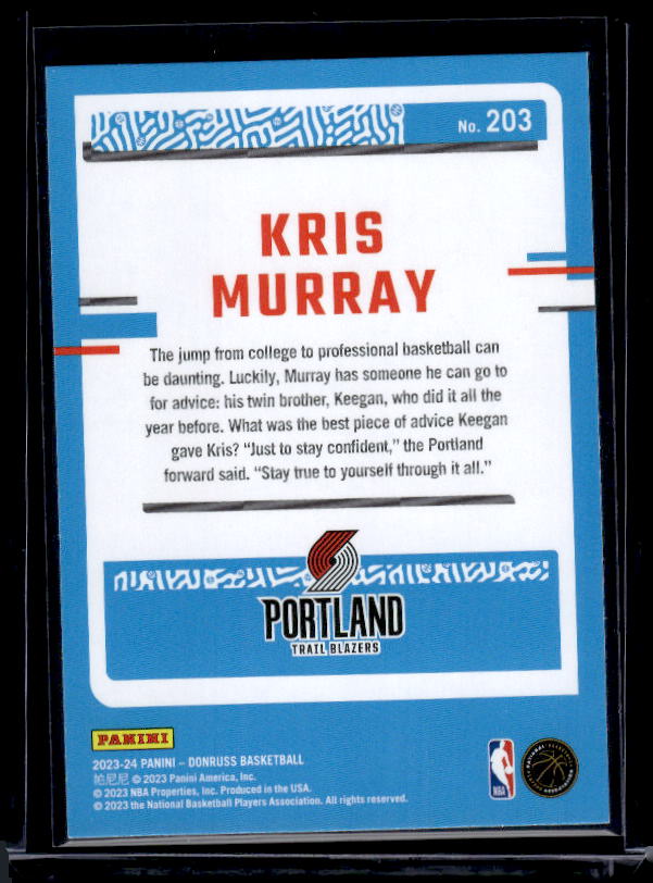 2023-24 Donruss #203 Kris Murray