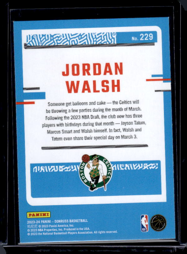2023-24 Donruss #229 Jordan Walsh