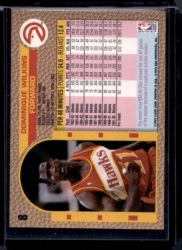 1992-93 Fleer #8 Dominique Wilkins
