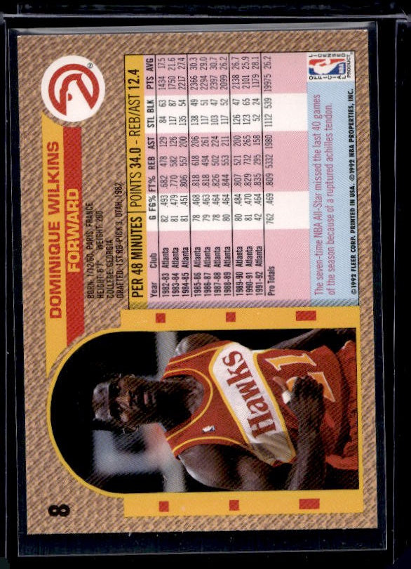1992-93 Fleer #8 Dominique Wilkins