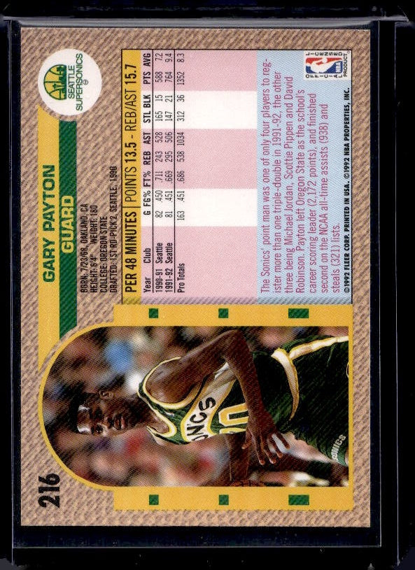 1992-93 Fleer #216 Gary Payton