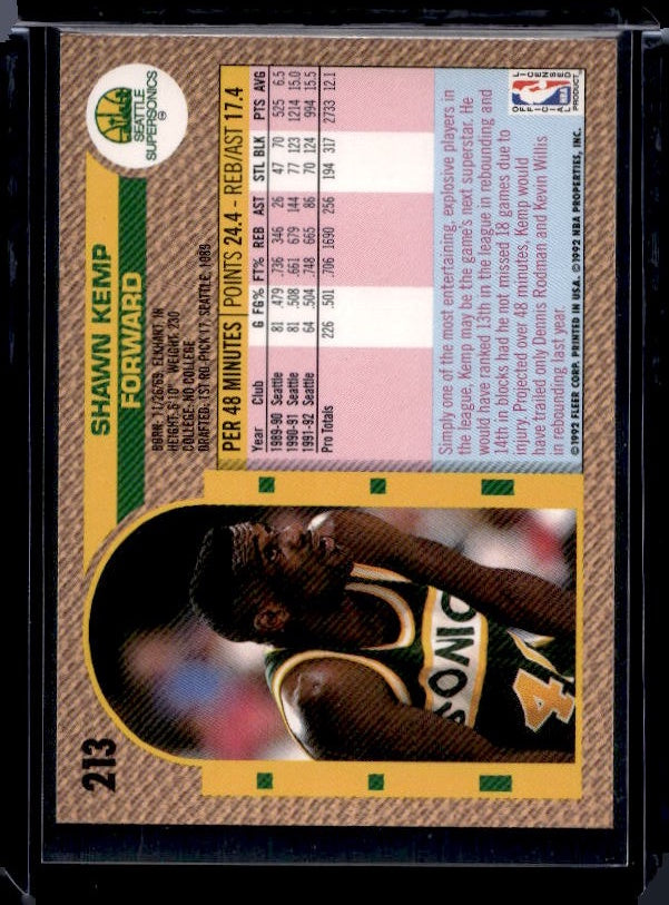 1992-93 Fleer #213 Shawn Kemp