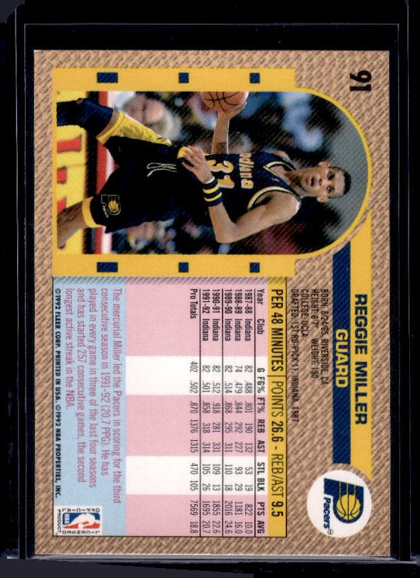 1992-93 Fleer #91 Reggie Miller