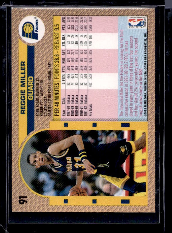 1992-93 Fleer #91 Reggie Miller