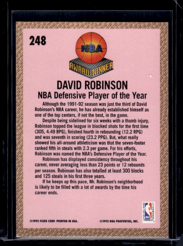 1992-93 Fleer #248 David Robinson