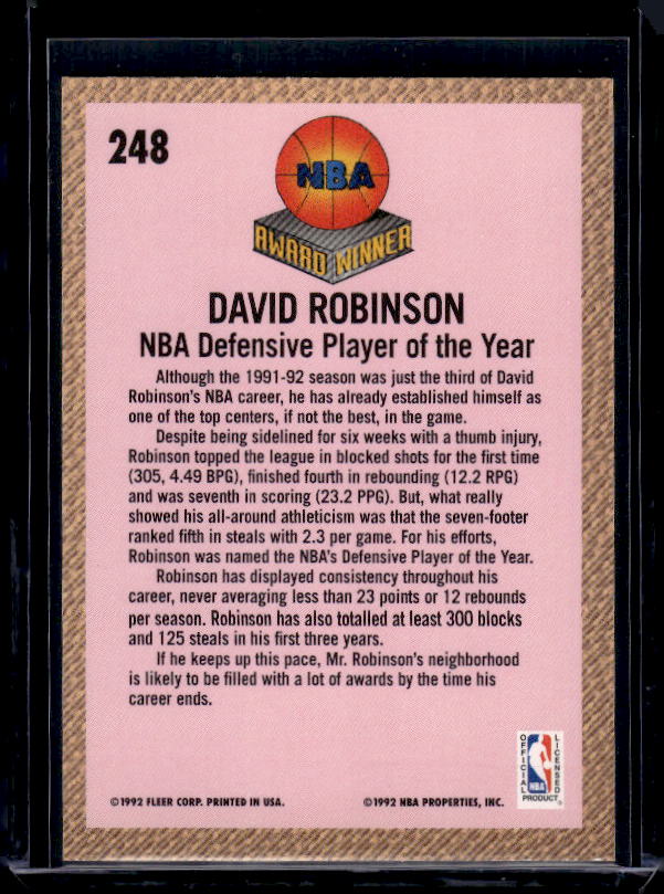 1992-93 Fleer #248 David Robinson