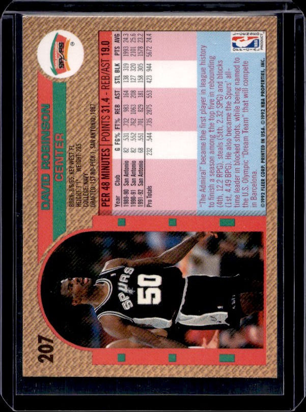 1992-93 Fleer #207 David Robinson