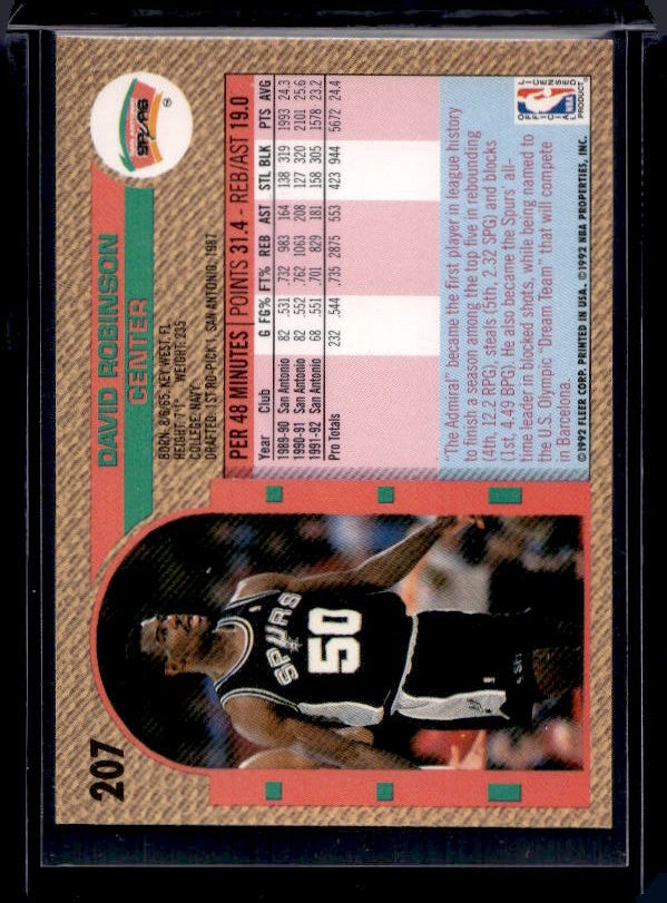 1992-93 Fleer #207 David Robinson