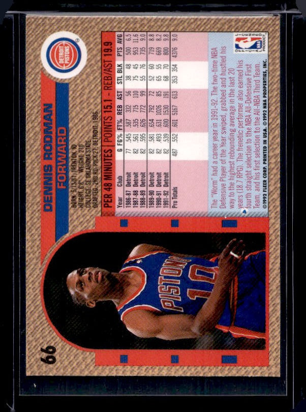 1992-93 Fleer #66 Dennis Rodman