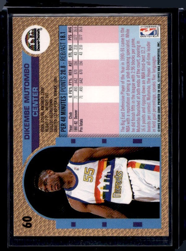 1992-93 Fleer #60 Dikembe Mutombo