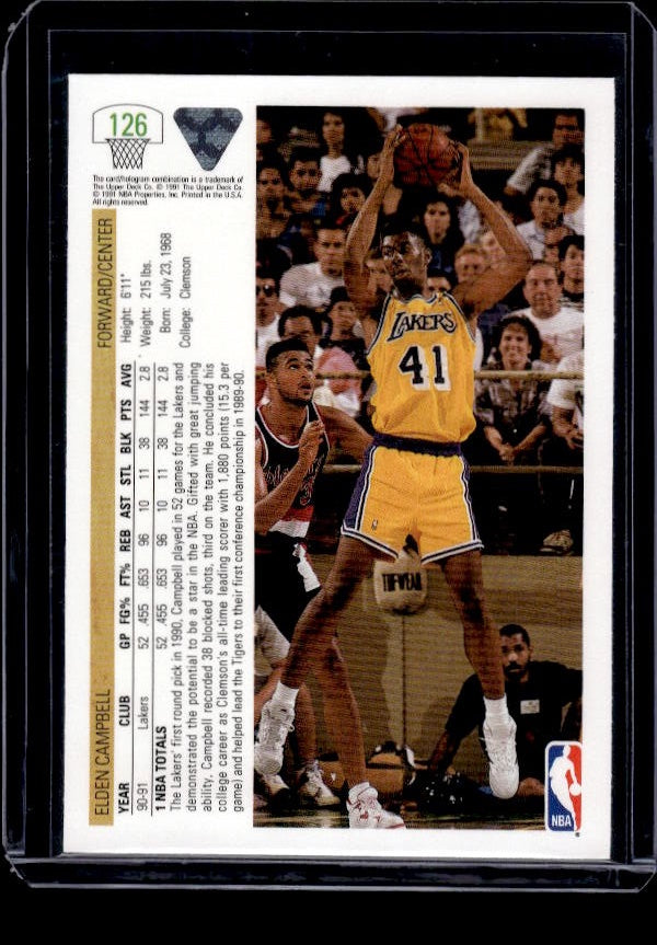 1991-92 Upper Deck #126b Elden Campbell