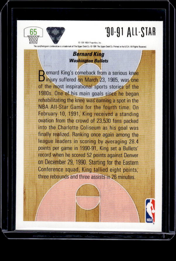 1991-92 Upper Deck #65 Bernard King