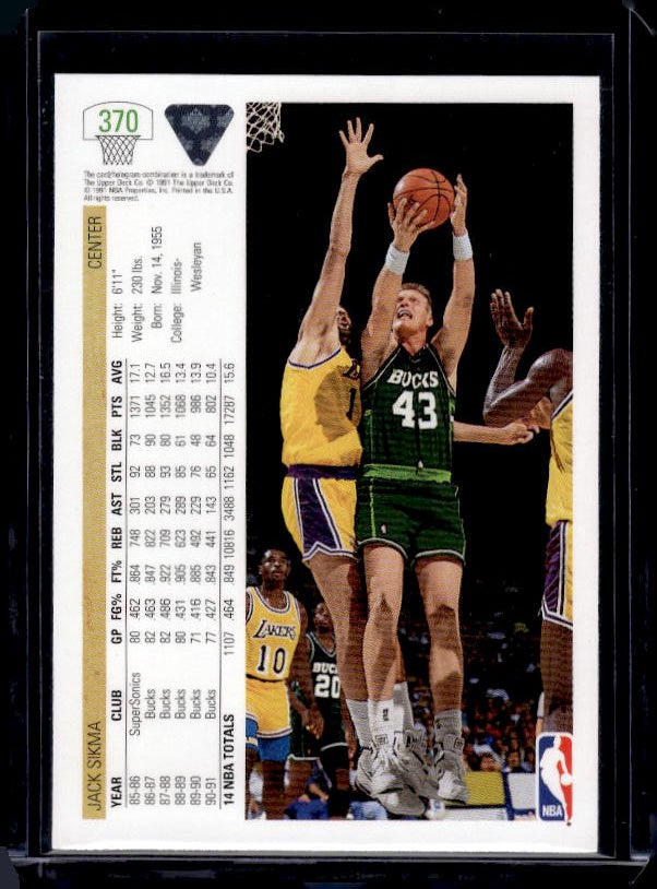 1991-92 Upper Deck #370 Jack Sikma