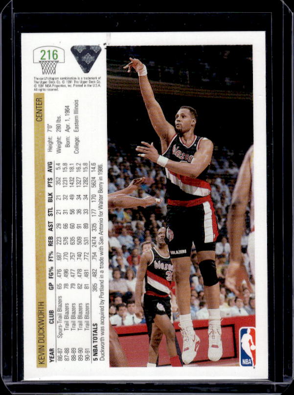 1991-92 Upper Deck #216 Kevin Duckworth
