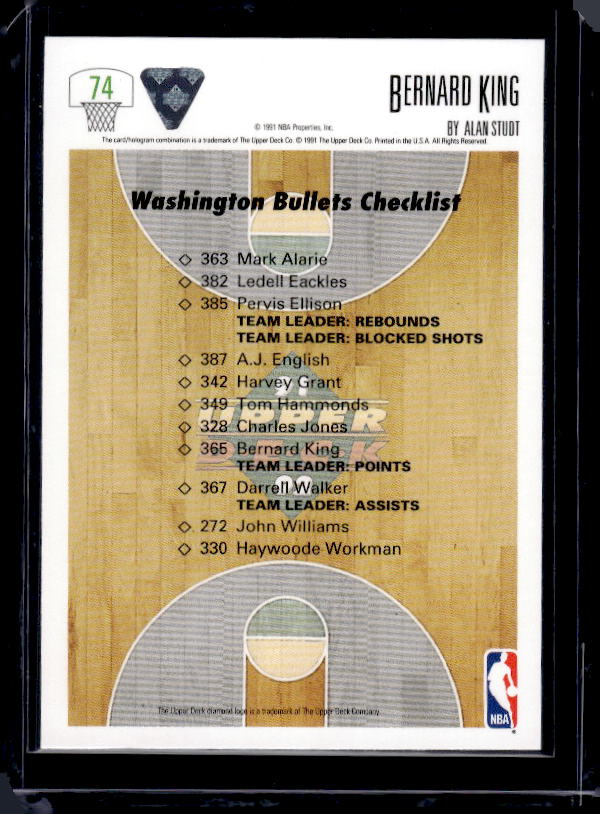 1991-92 Upper Deck #74 Bernard King
