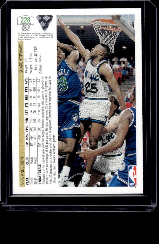 1991-92 Upper Deck #228 Nick Anderson