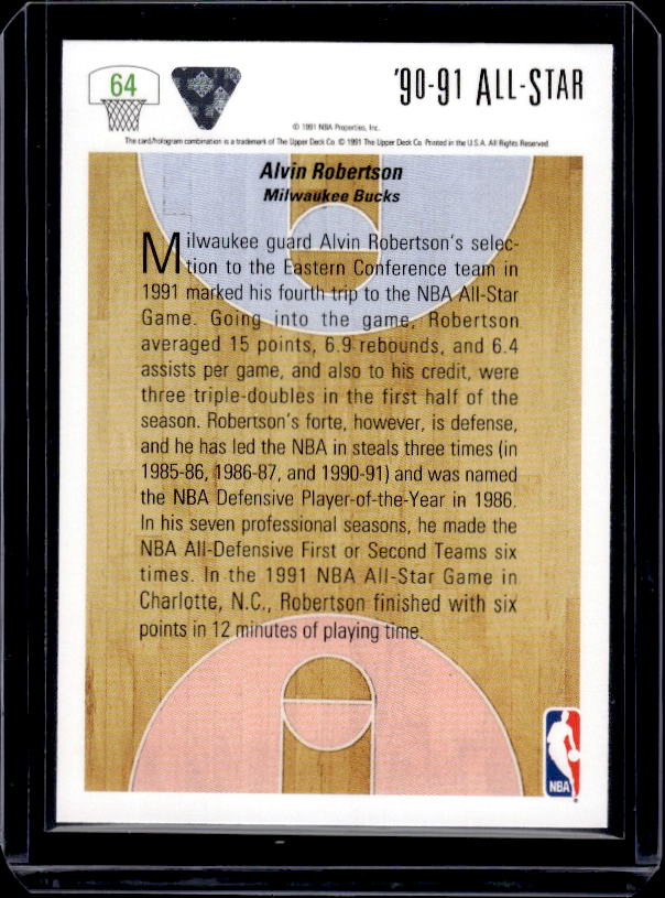 1991-92 Upper Deck #64 Alvin Robertson