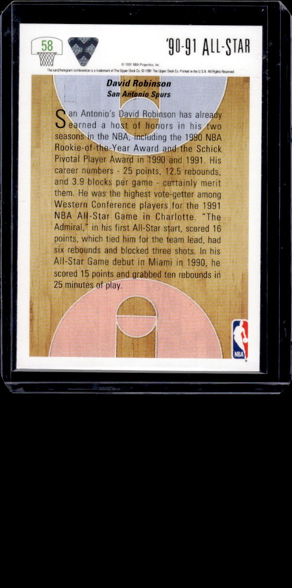1991-92 Upper Deck #58 David Robinson