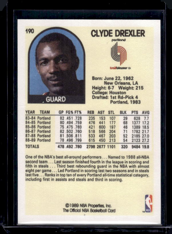1989-90 Hoops #190 Clyde Drexler