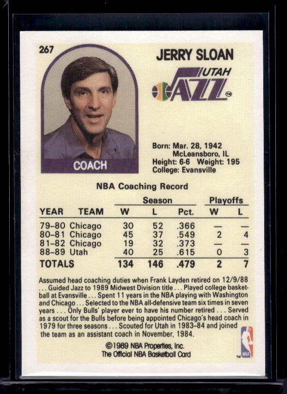 1989-90 Hoops #267 Jerry Sloan