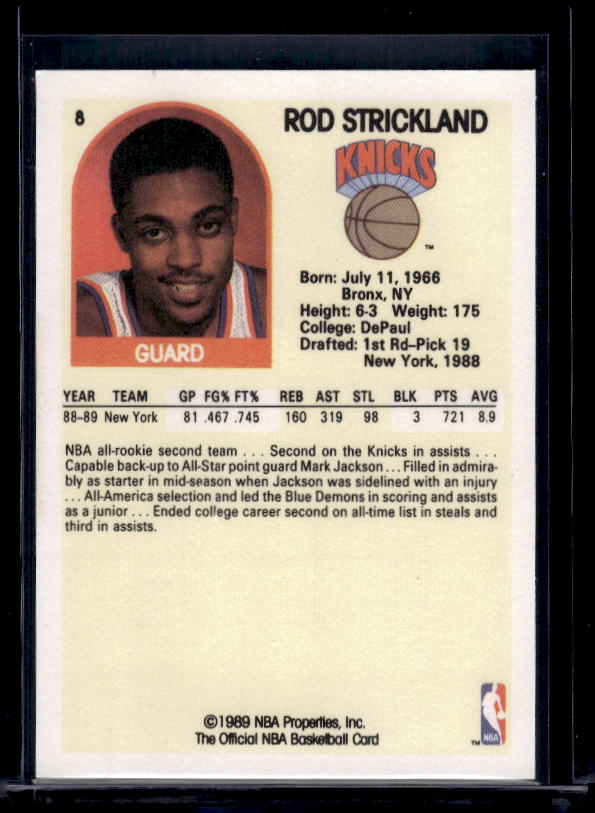 1989-90 Hoops #8 Rod Strickland
