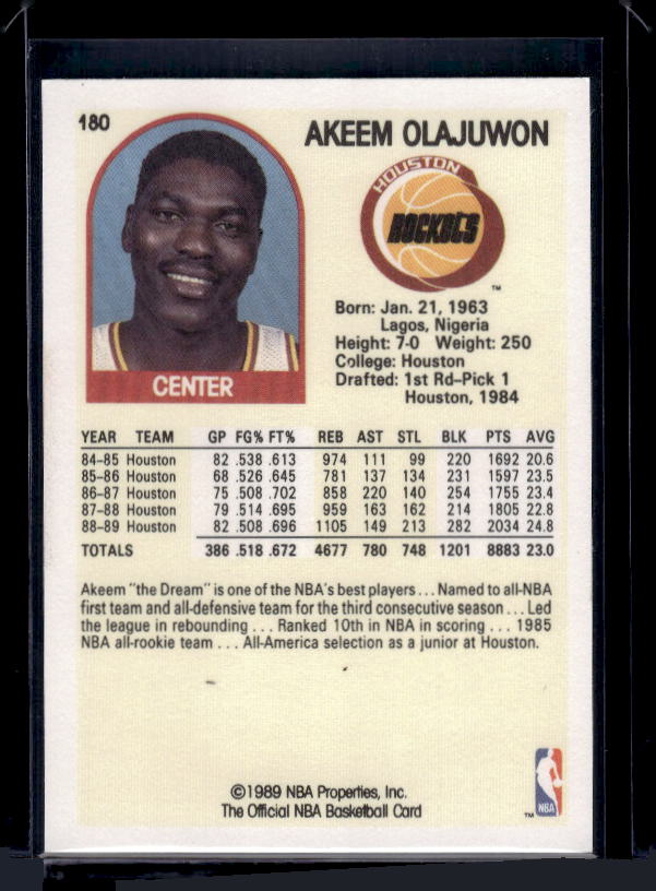 1989-90 Hoops #180 Akeem Olajuwon