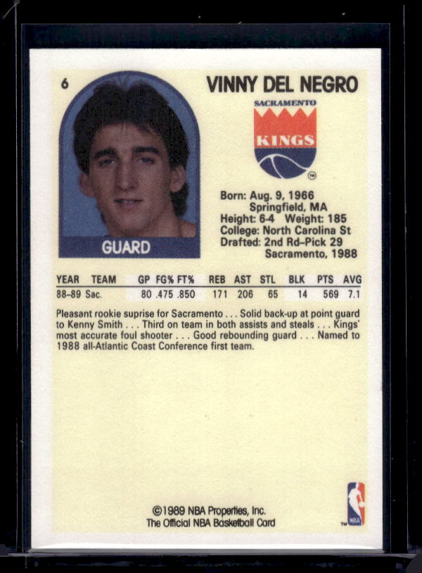 1989-90 Hoops #6 Vinny Del Negro