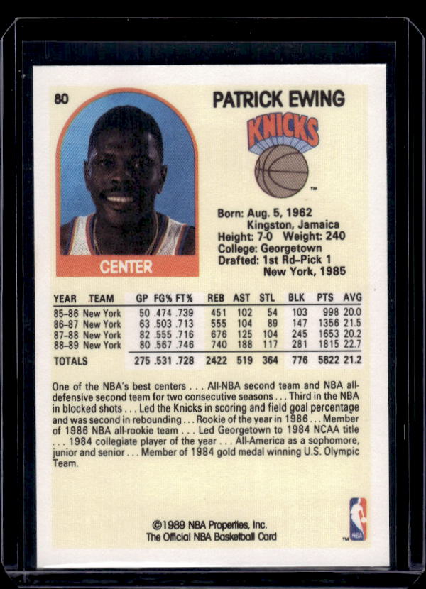 1989-90 Hoops #80 Patrick Ewing