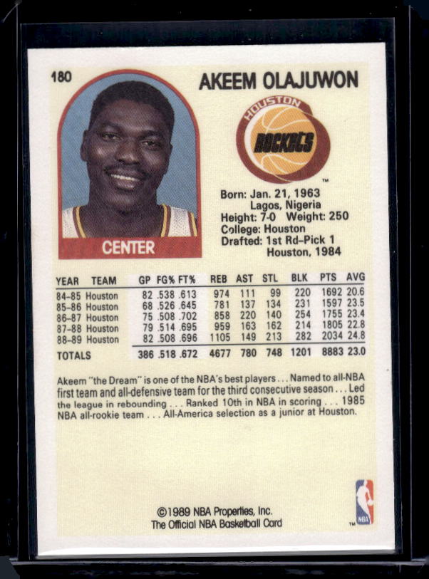 1989-90 Hoops #180 Akeem Olajuwon