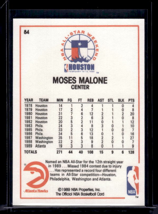 1989-90 Hoops #84 Moses Malone