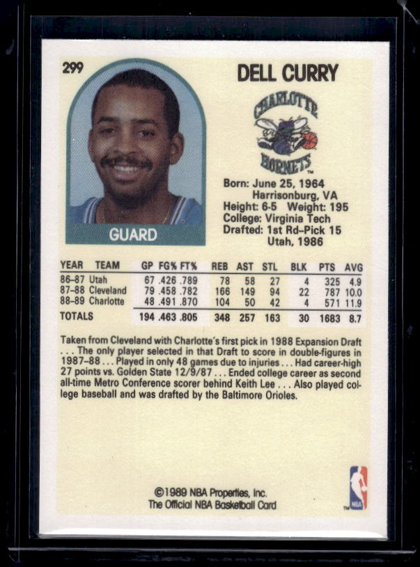 1989-90 Hoops #299 Dell Curry
