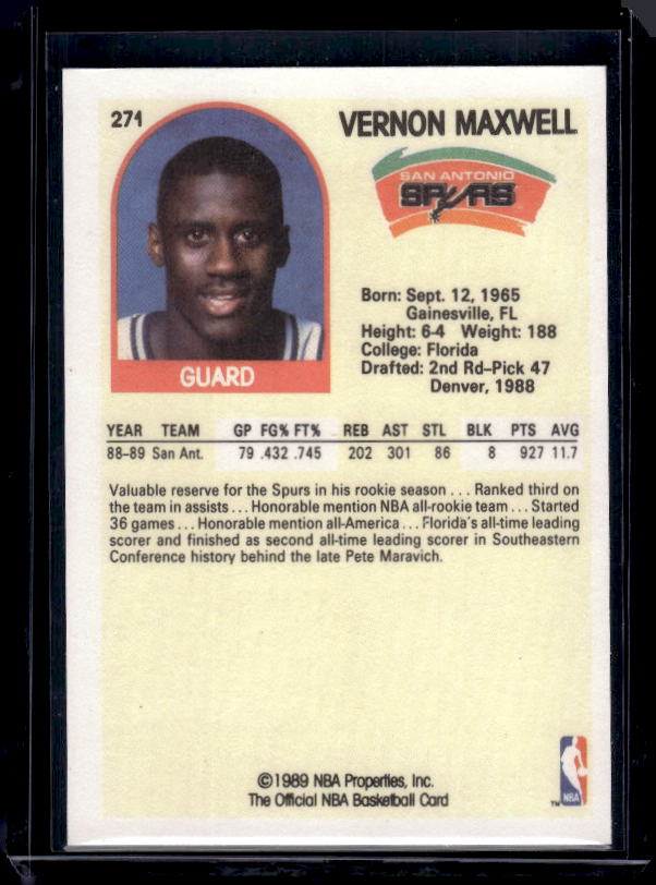 1989-90 Hoops #271 Vernon Maxwell