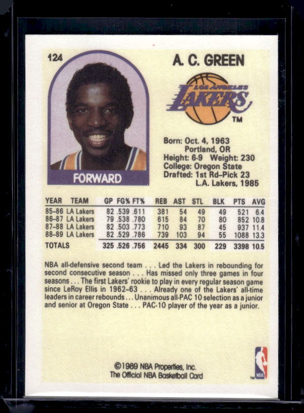 1989-90 Hoops #124 A.C. Green