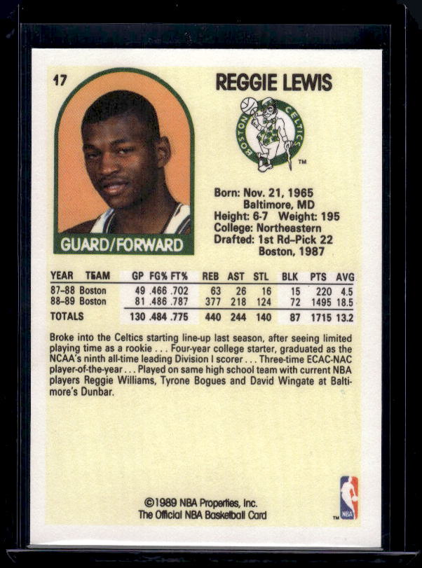 1989-90 Hoops #17 Reggie Lewis