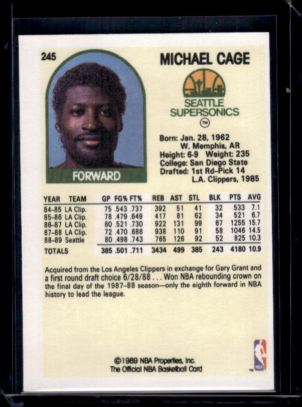 1989-90 Hoops #245 Michael Cage