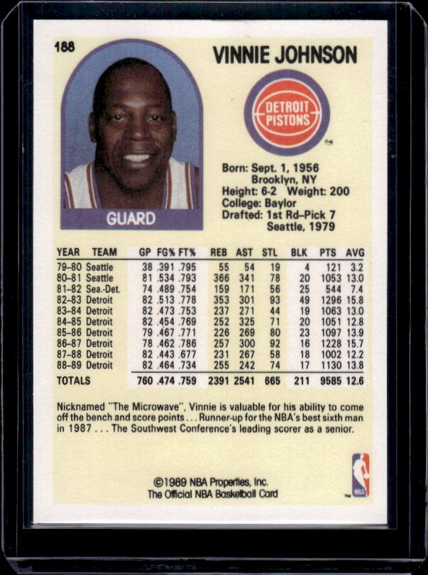 1989-90 Hoops #188 Vinnie Johnson