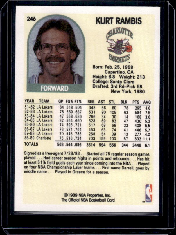 1989-90 Hoops #246 Kurt Rambis